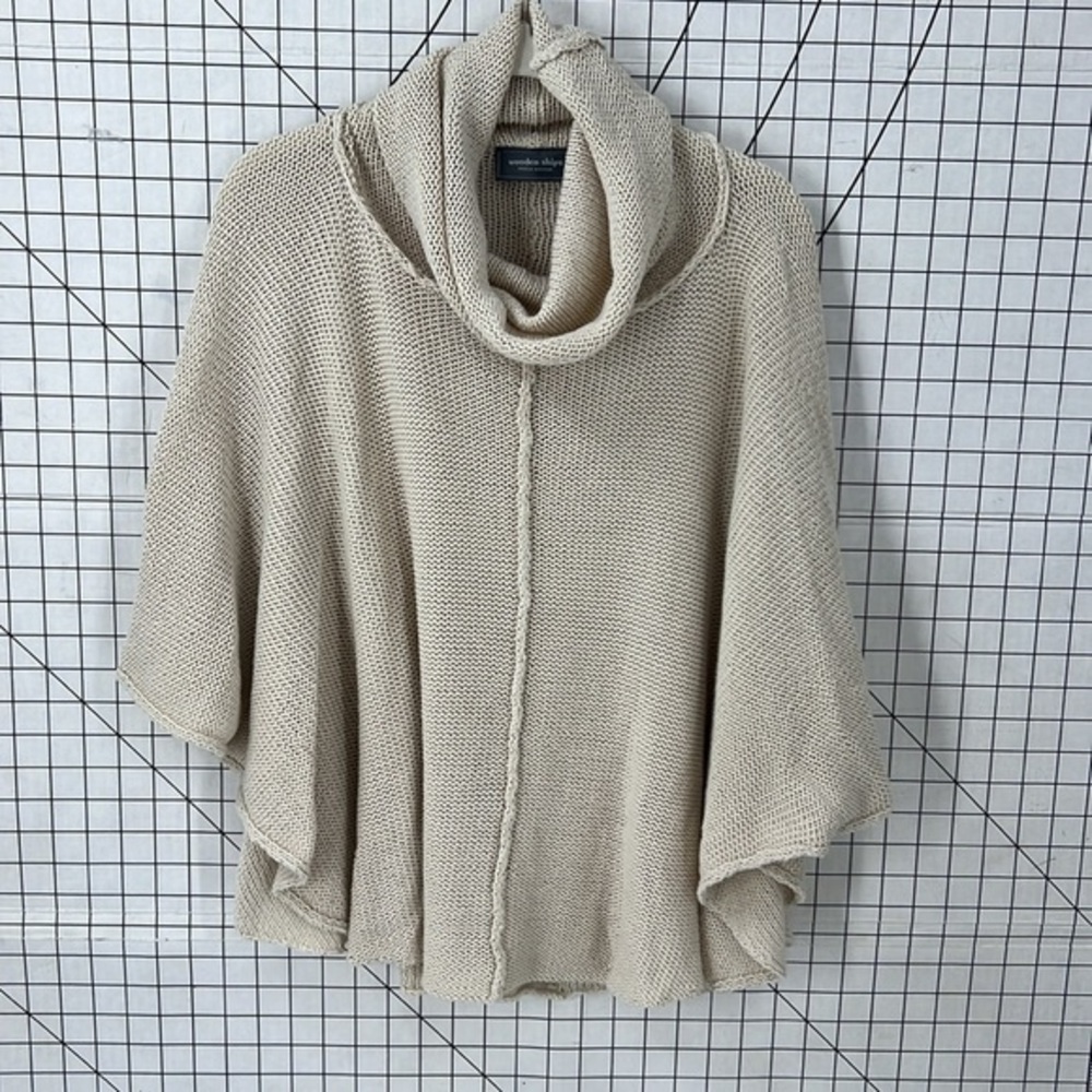 Wooden ships, cotton blend poncho style,cowl neck top M/S